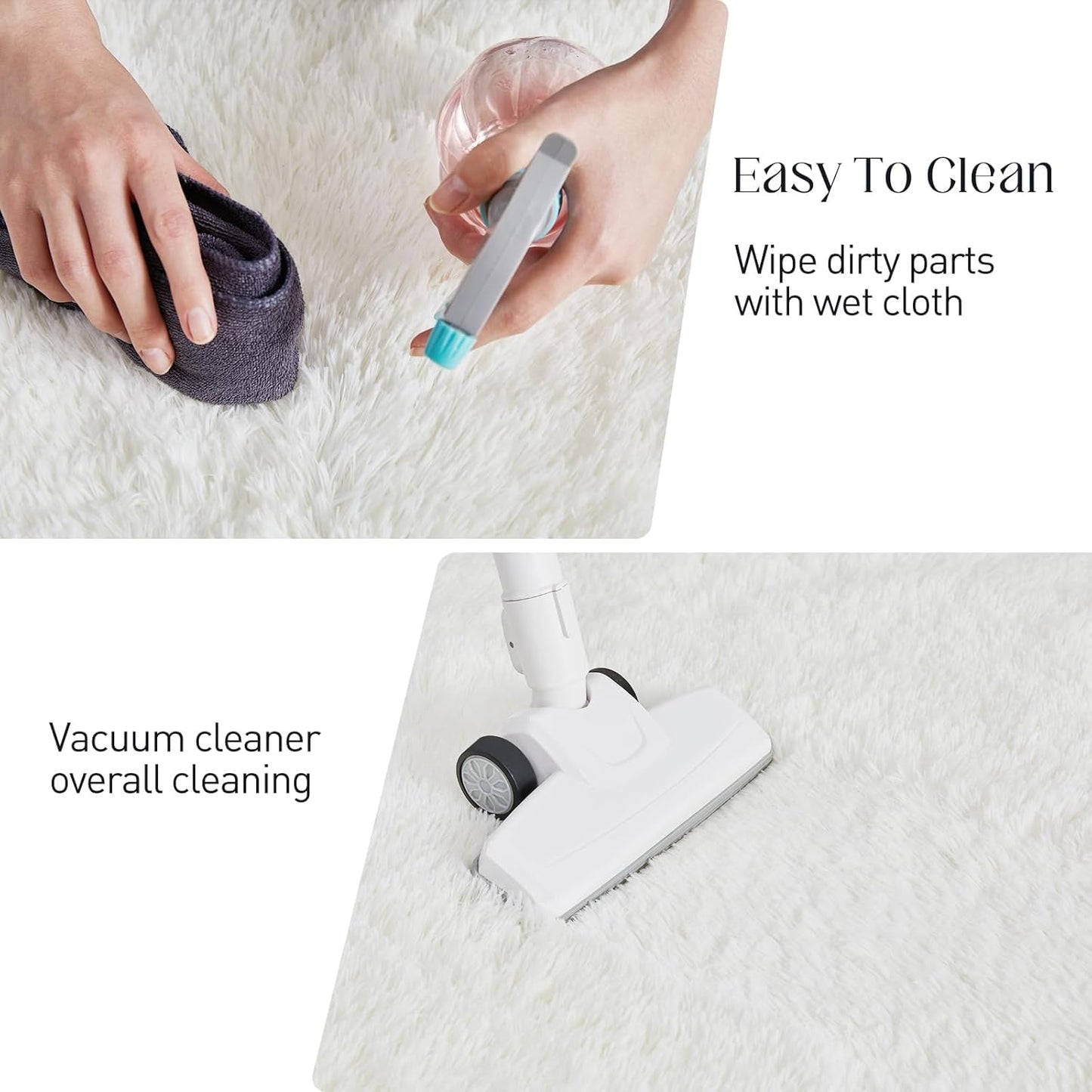 Large Soft Fluffy Shag Rug, Non-Slip Washable Indoor Floor Carpet