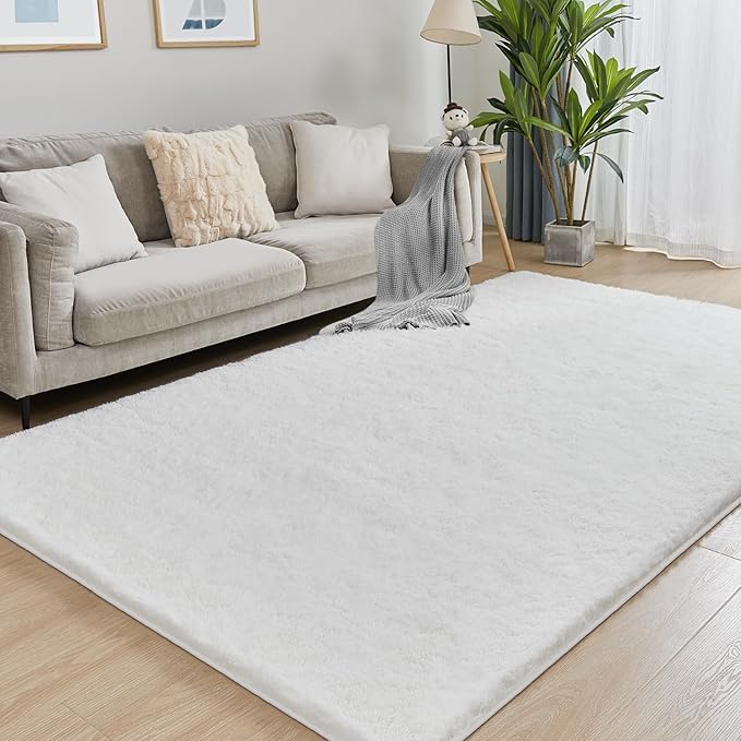 Large Soft Fluffy Shag Rug, Non-Slip Washable Indoor Floor Carpet