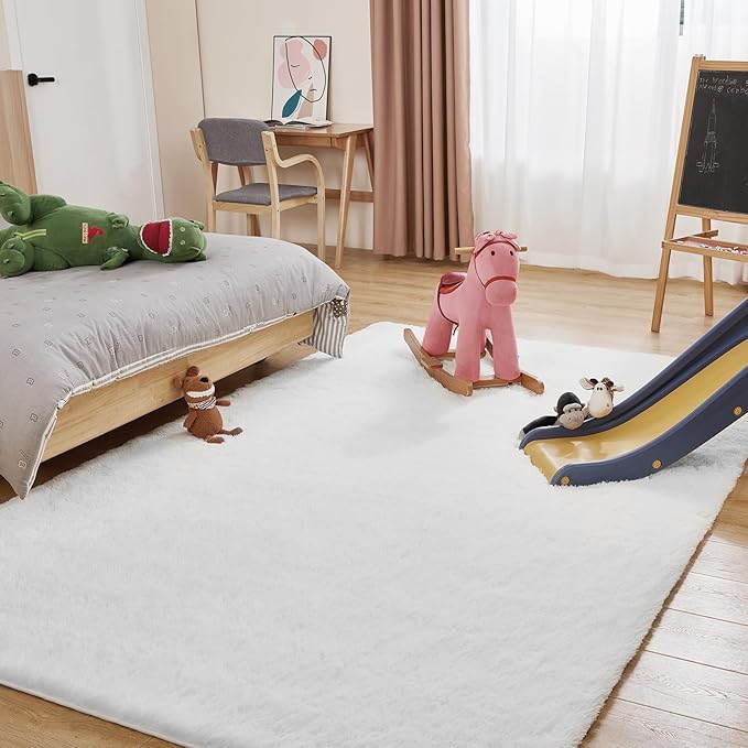 Large Soft Fluffy Shag Rug, Non-Slip Washable Indoor Floor Carpet