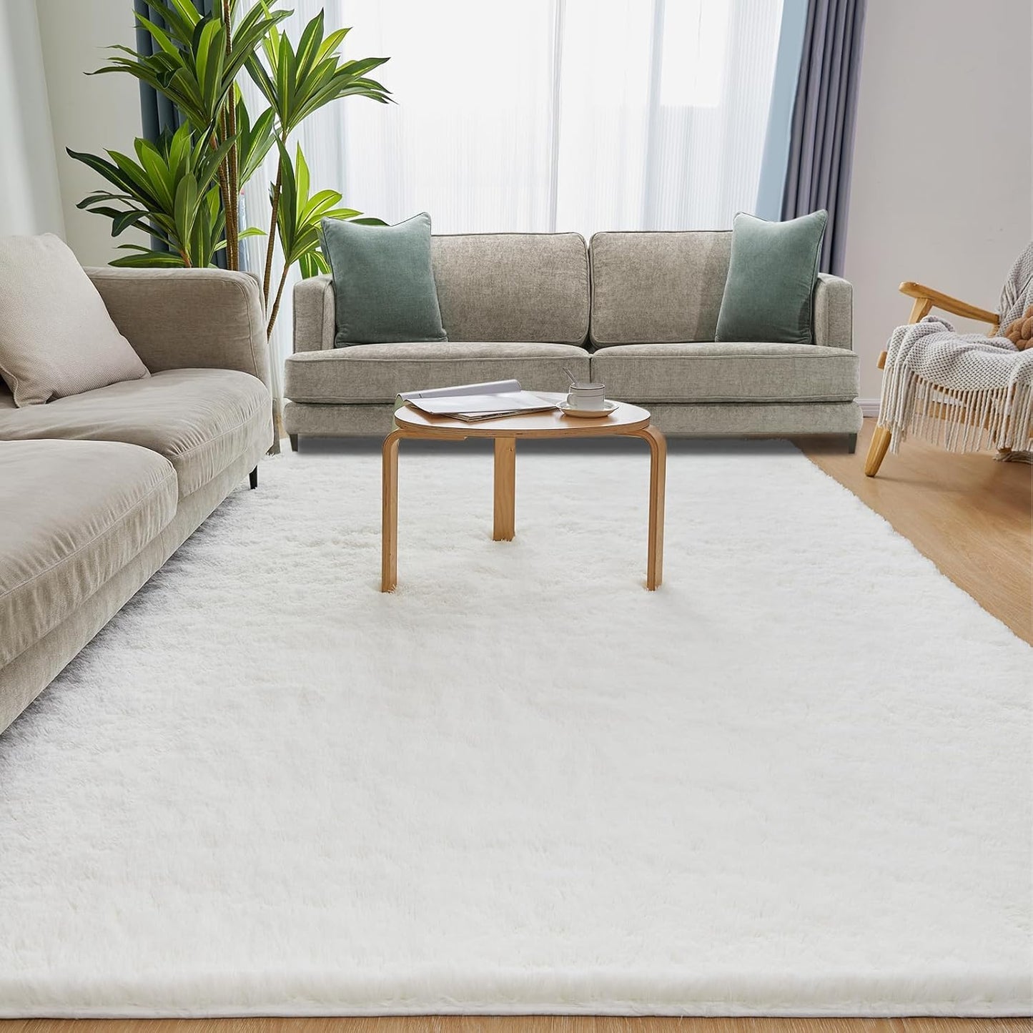 Large Soft Fluffy Shag Rug, Non-Slip Washable Indoor Floor Carpet